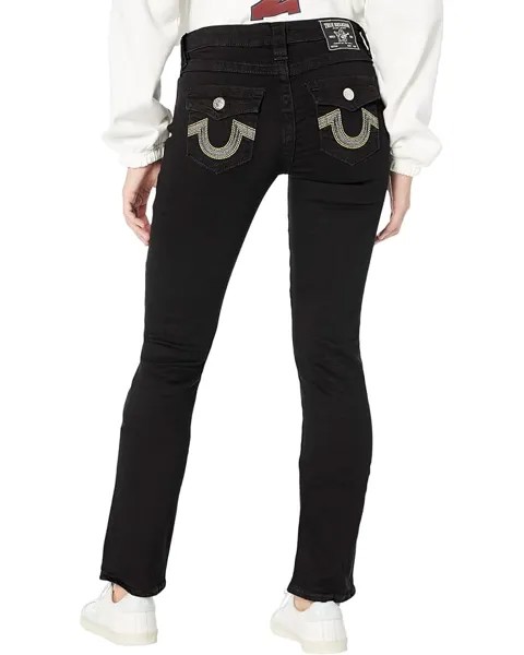 Джинсы True Religion Billie Mid-Rise Straight Flap in Rinse Black, цвет Rinse Black