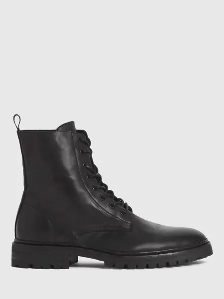 Кожаные военные ботинки AllSaints Tobias, черные