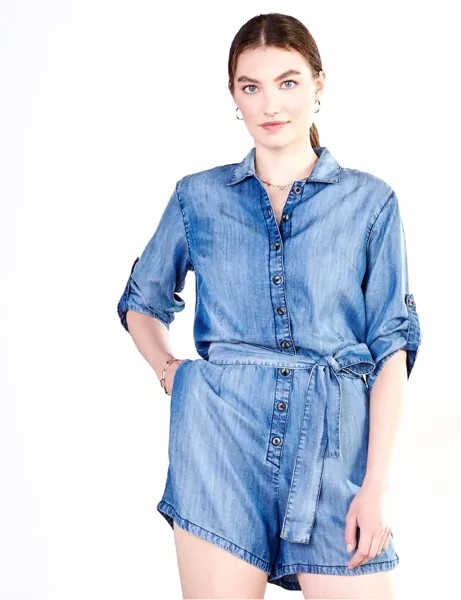 Комбинезон Hatley Giselle Romper - Medium Blue Wash, цвет Medium Blue