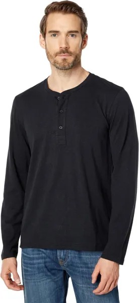 Рубашка 7 For All Mankind Long Sleeve Henley, черный