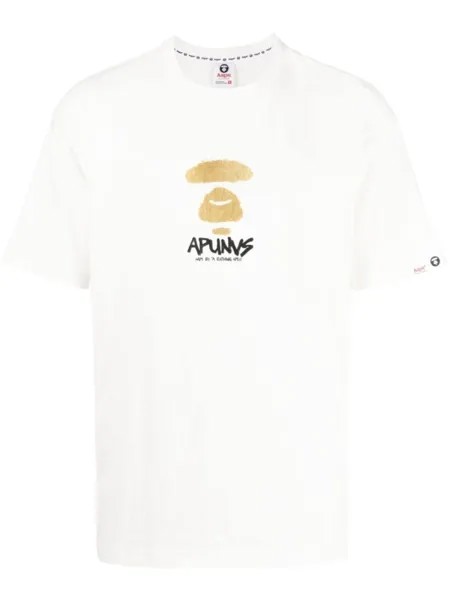 Футболка с логотипом AAPE BY *A BATHING APE, белый