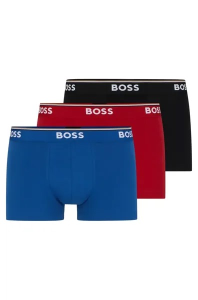 Боксеры BOSS (3 шт. в упаковке, 3 шт. в упаковке), с надписью BOSS на поясе, цвет Bunt