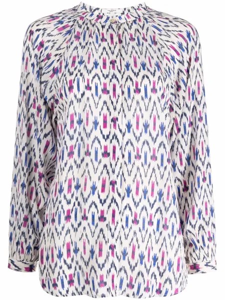 Isabel Marant блузка с длинными рукавами и геометричным принтом