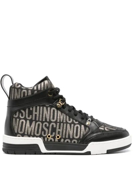 Moschino высокие кеды с жаккардовым логотипом, черный