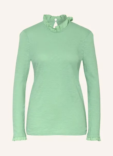 Блузка-рубашка из трикотажа с рюшами Rich&Royal, зеленый