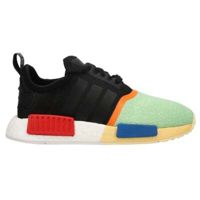 Adidas Nmd_R1 Молодежные кроссовки на шнуровке для мальчиков, черные, многоцветные, повседневная обувь FW1074