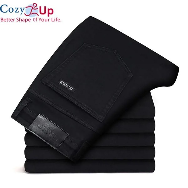 Cozy Up Мужчины Классические Джинсы Homme Pantalones Hombre Мужчины Mannen Мягкий Черный Байкер Masculino Джинсовая комбинезон Мужская брюки