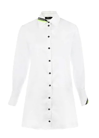 Белая хлопковая блузка c логотипом на воротнике Dan Maralex