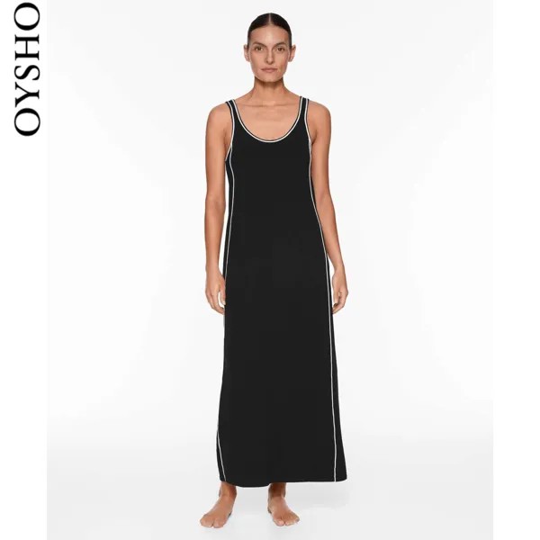 Платье женское Oysho длинное, черный
