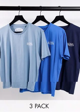 Комплект из 3 футболок для дома синих оттенков Von Dutch-Голубой