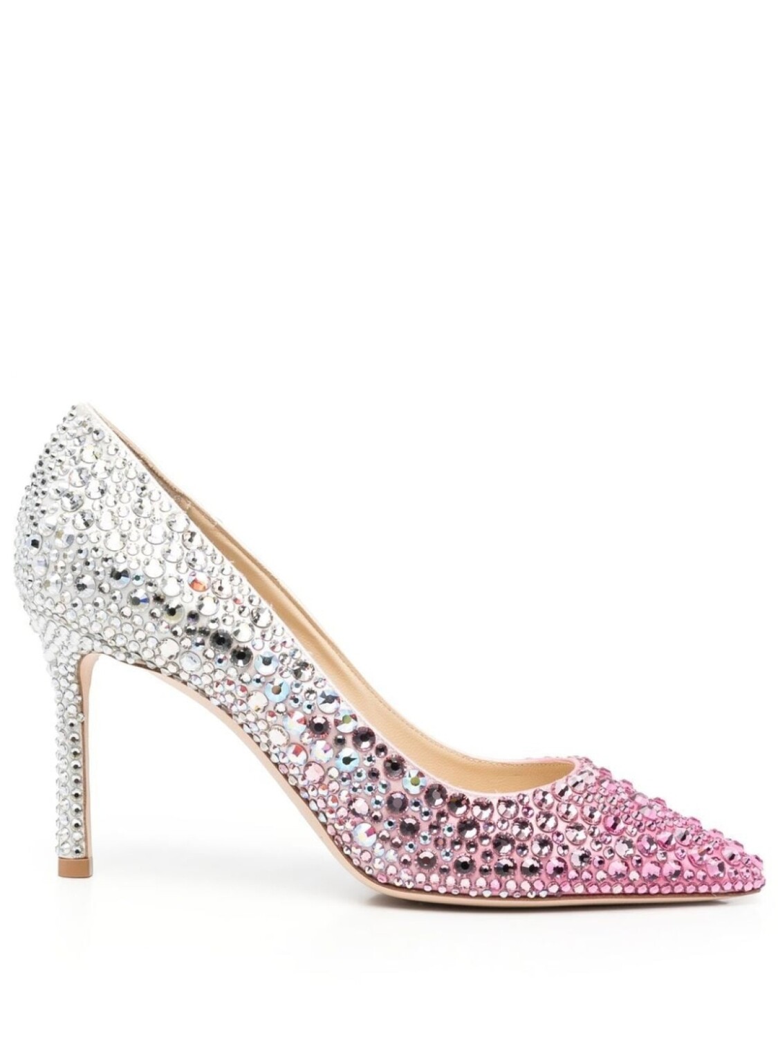 Jimmy Choo туфли-лодочки Romy 85 со стразами, серебристый