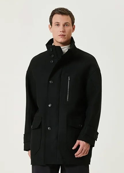 Черное шерстяное пальто Isabel Benenato