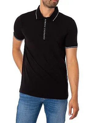 Мужская рубашка-поло на молнии с логотипом Armani Exchange, черная