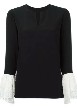 Saint Laurent блузка с контрастными манжетами