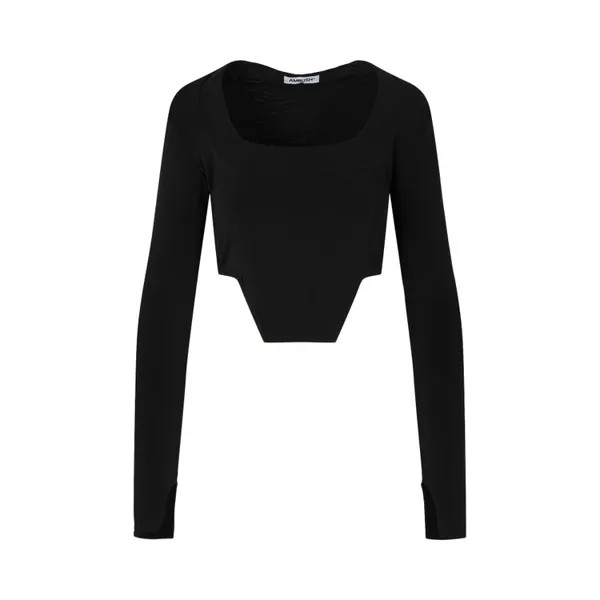 Топ Ambush Cropped Asymmetric Hem Top, черный