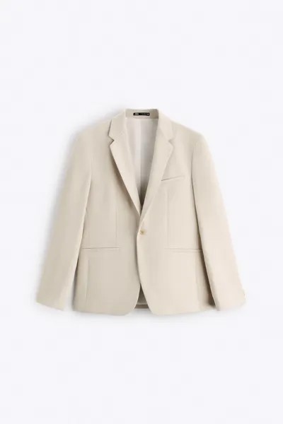 Пиджак Zara Textured Suit, светло-бежевый