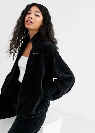 Черная вельветовая олимпийка Nike-Черный