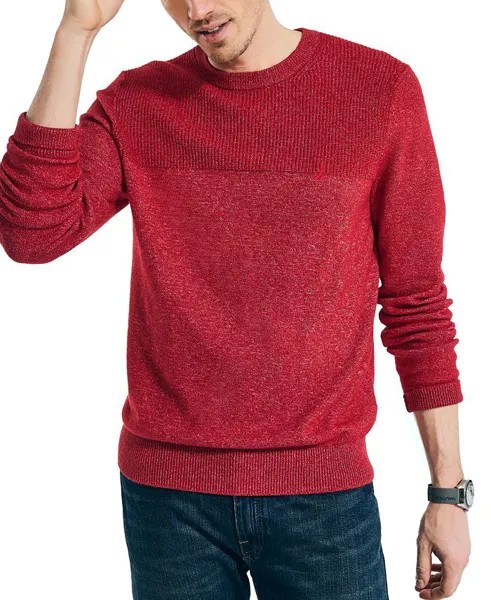 Мужской текстурированный свитер с круглым вырезом Nautica, красный