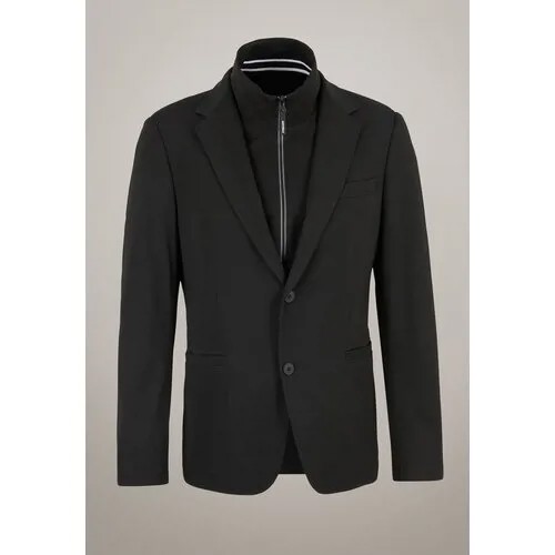 Пиджак Strellson, силуэт полуприлегающий, однобортный, размер 46, черный