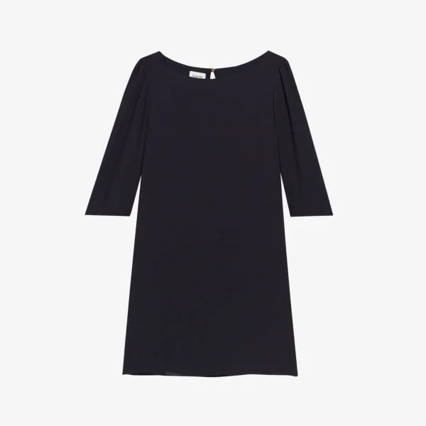 Тканое мини-платье Rififi с круглым вырезом и рукавами 3/4 Claudie Pierlot, цвет bleus
