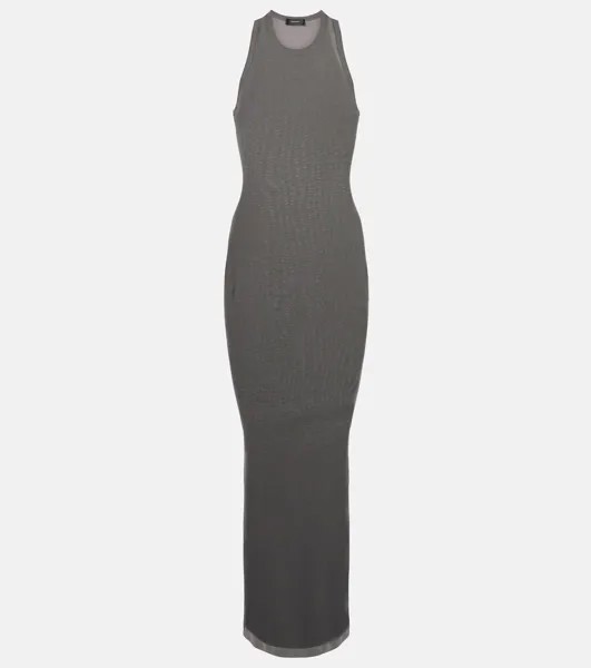 Платье макси из хлопкового джерси Wardrobe.Nyc, серый