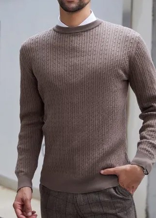 Для мужчины Вязаный свитер без рубашки