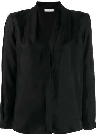 Sandro Paris блузка с V-образным вырезом и длинными рукавами