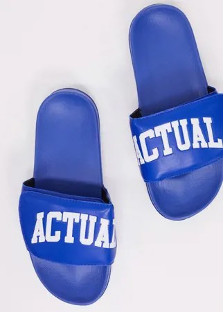 Шлепанцы с липучками ASOS Actual-Синий