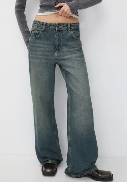 Джинсы-сигареты Washed PULL&BEAR, цвет blue denim