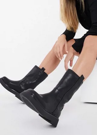 Черные ботинки без застежки на массивной подошве ASOS DESIGN Angelica-Черный