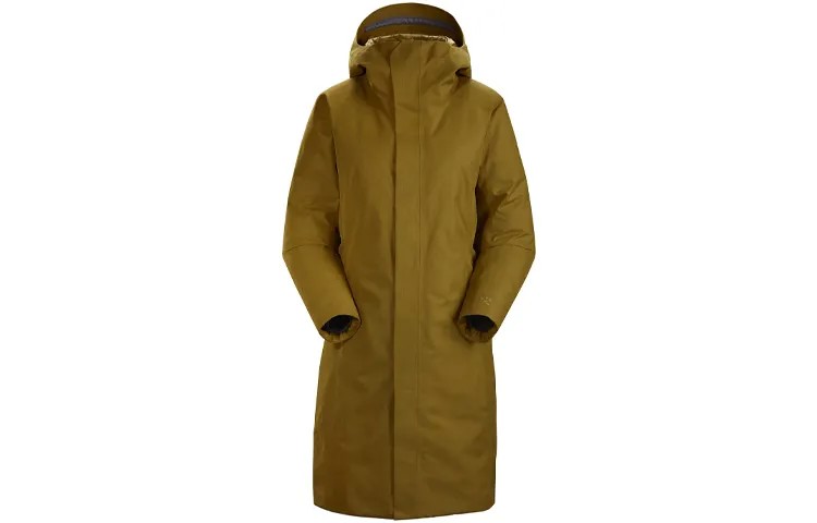 Женский пуховик Arcteryx, цвет Autumn leaf yellow/Wavelength
