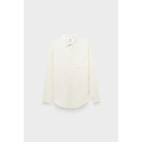 Рубашка DENIMIST boyfriend shirt ecru crinkle cotton, размер 40, белый