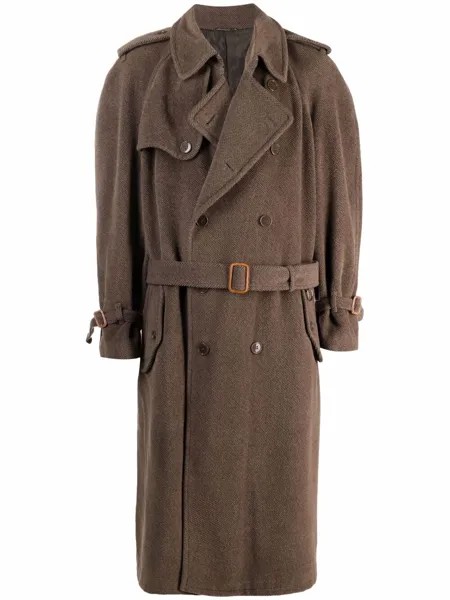 Moschino Pre-Owned двубортное пальто 1990-х годов с поясом