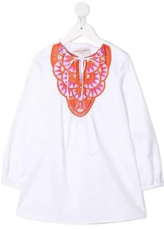 Alberta Ferretti Kids туника с вышивкой