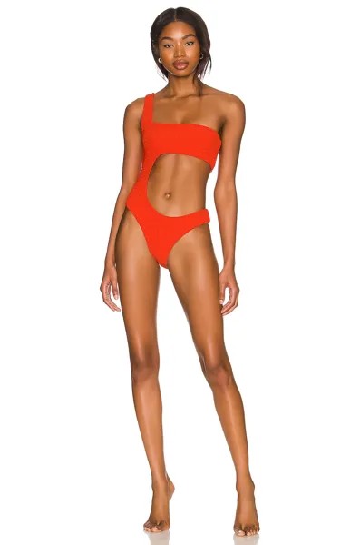 Купальник WeWoreWhat One Shoulder Cutout, цвет Spicy Orange