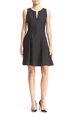 KATE SPADE New York Черное креп-атласное платье LBD с расклешенным силуэтом и бантом 4 США S