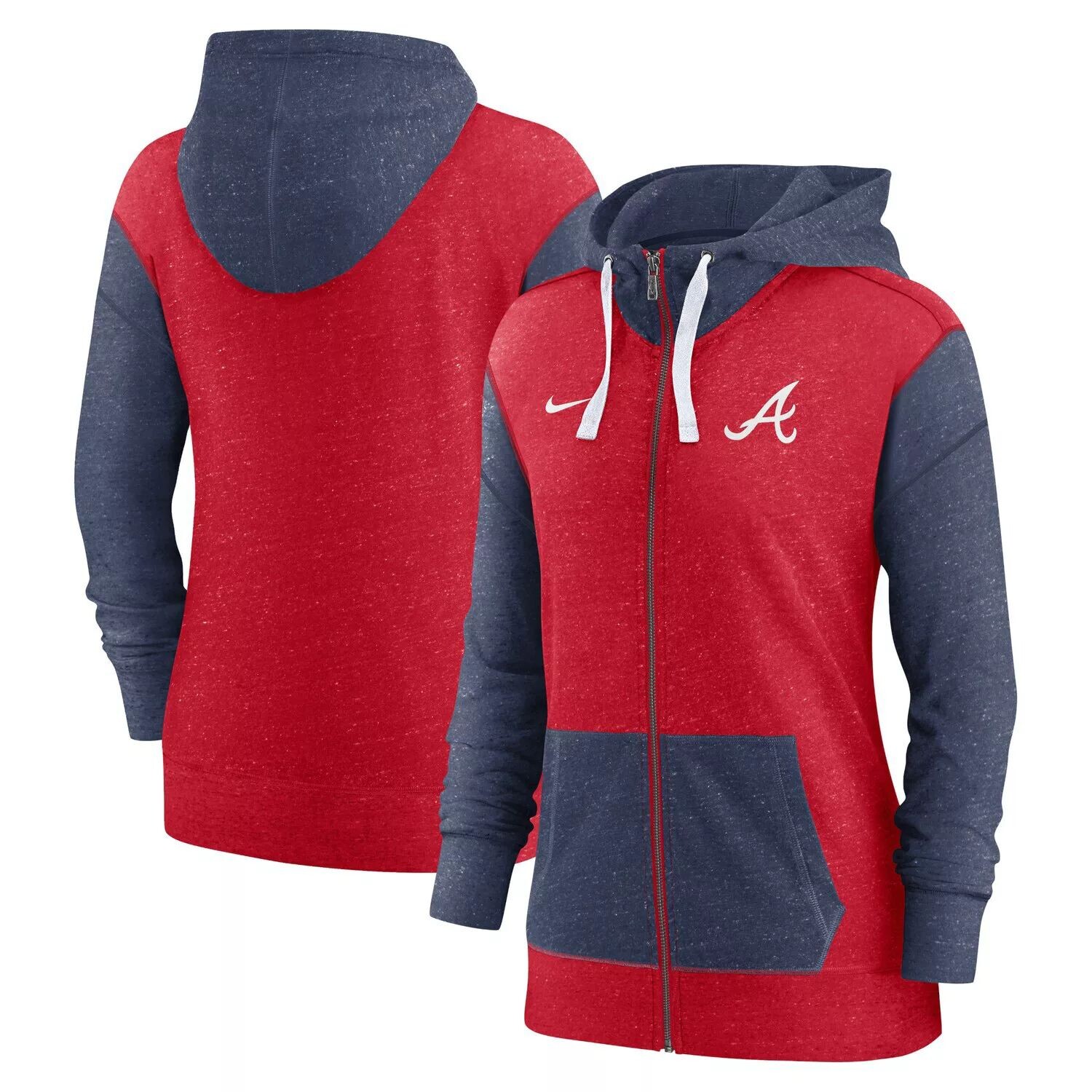 Женская худи с молнией во всю длину Nike Red Atlanta Braves Nike