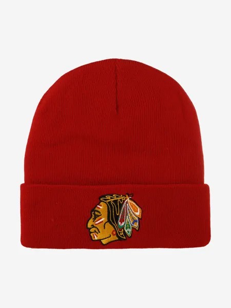 Шапка с отворотом MITCHELL NESS MN-NHL-EU175-CHIBLA-RED Chicago Blackhawks NHL (красный), Красный