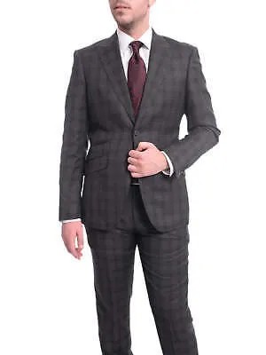 Серый шерстяной костюм с двумя пуговицами и заостренными лацканами Ideal Slim Fit