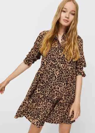 Stradivarius Короткое Платье-Рубашка Бежевый L