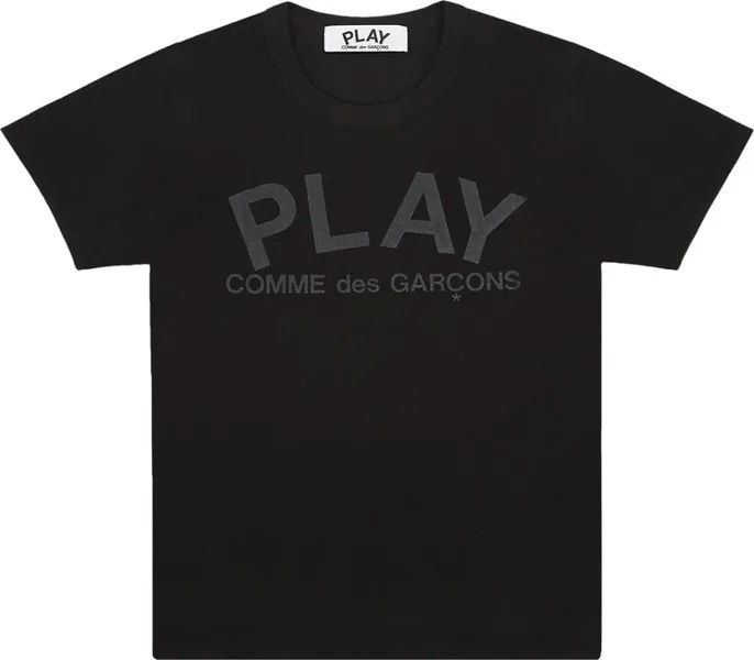 Футболка Comme des Garçons PLAY Logo Text T-Shirt 'Black', черный