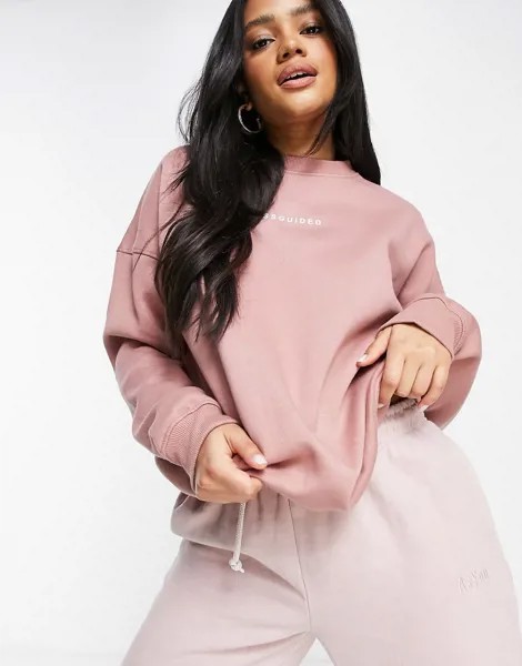 Розовато-лиловый oversized-свитшот от комплекта Missguided-Розовый цвет