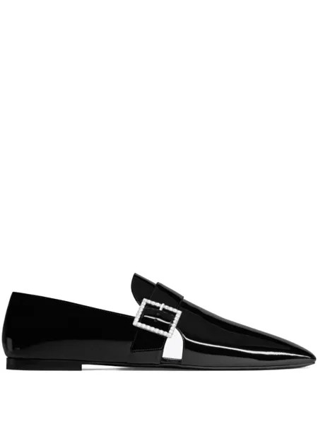 Saint Laurent лакированные слиперы Tristan, черный