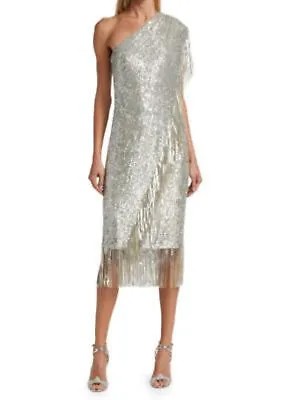 Женское вечернее платье-футляр миди с короткими рукавами и серебряной подкладкой BADGLEY MISCHKA 6