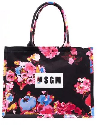 MSGM сумка-тоут с цветочным принтом