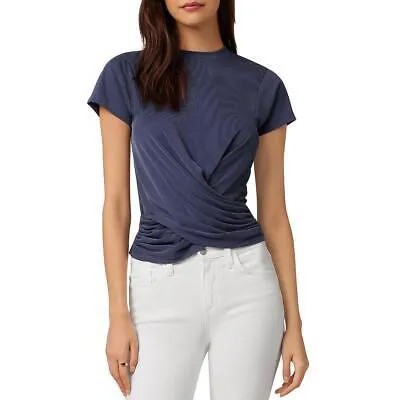Joes Womens Chloe Blue Рубашка в рубчик с круглым вырезом с запахом L BHFO 8301