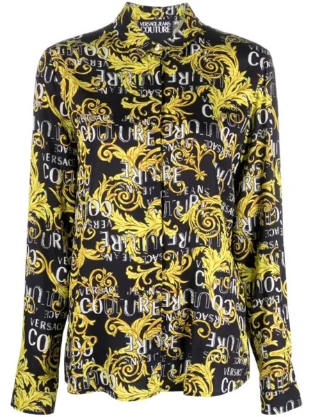 Versace Jeans Couture рубашка с логотипом, черный