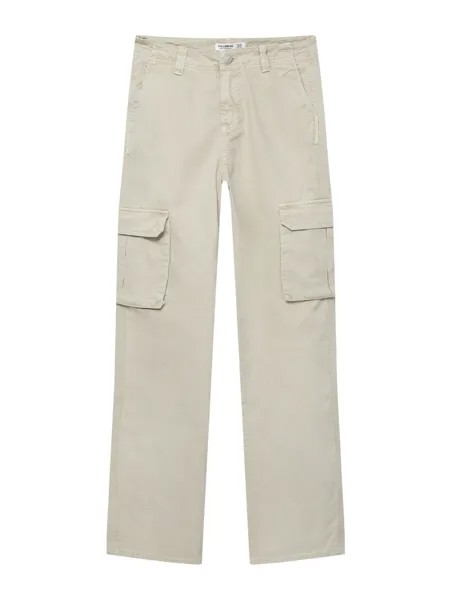 Брюки карго Pull&Bear, экрю