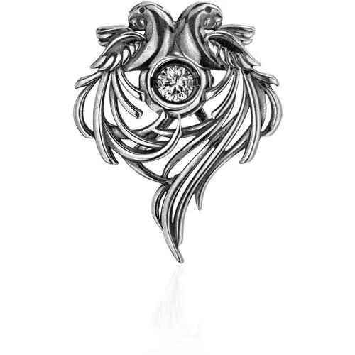 Подвеска Эстет, серебро, 925 проба, чернение, фианит