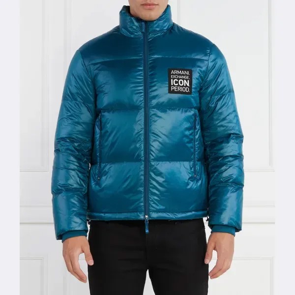 Puchowa куртка классического кроя Armani Exchange, бирюзовый